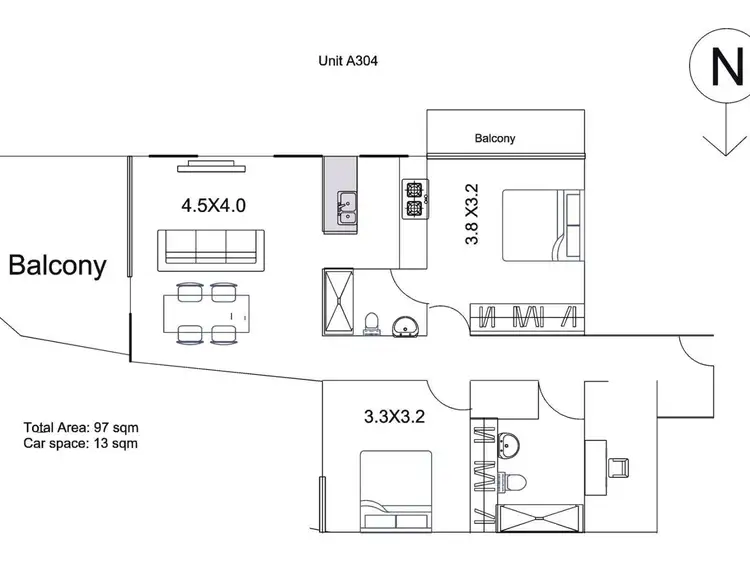 Floorplan of Homely apartment listing, A304/136 Epsom Road, Zetland NSW 2017