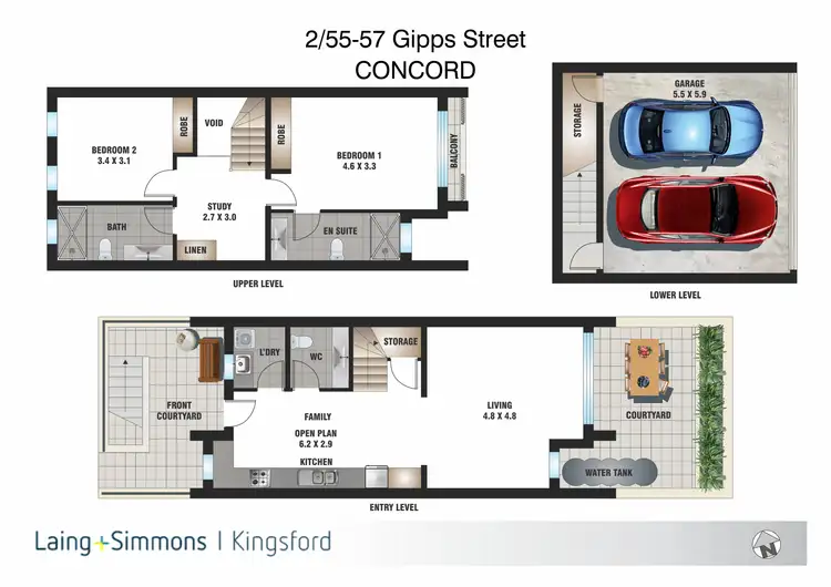 Floorplan of Homely townhouse listing, 2/55-57 Gipps Street, Concord NSW 2137
