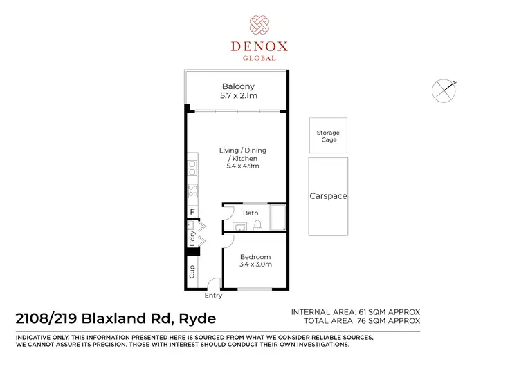 Floorplan of Homely apartment listing, 2108/219 Blaxland Road, Ryde NSW 2112