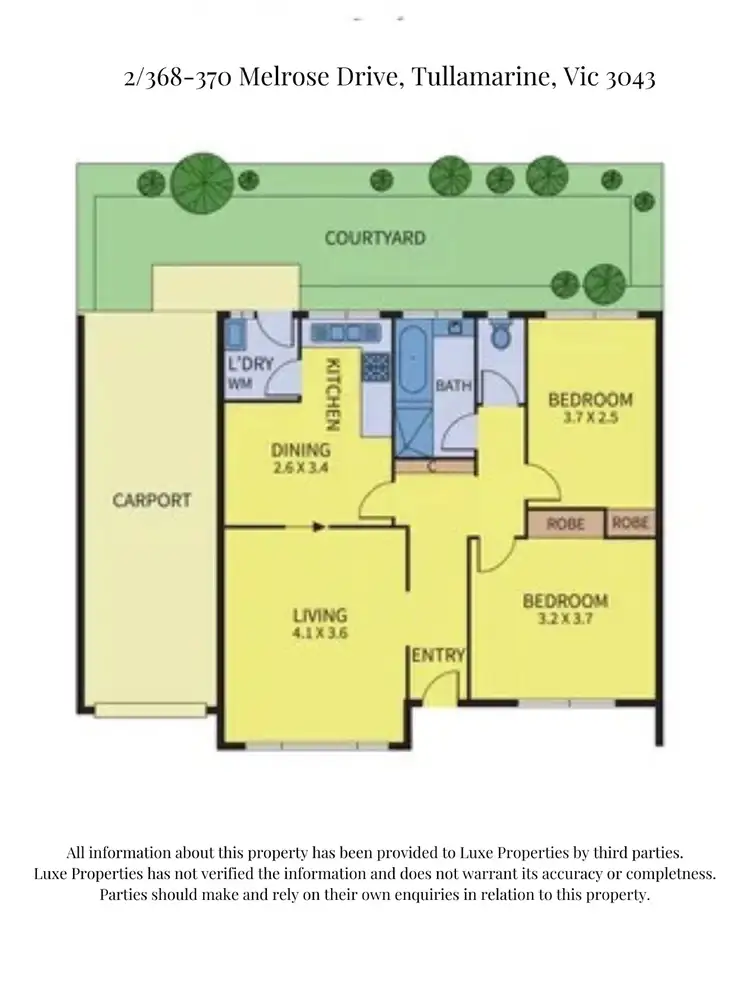 Floorplan of Homely unit listing, 2/368-370 Melrose Drive, Tullamarine VIC 3043