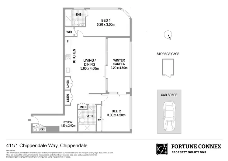 Floorplan of Homely apartment listing, 411/1 Chippendale Way, Chippendale NSW 2008