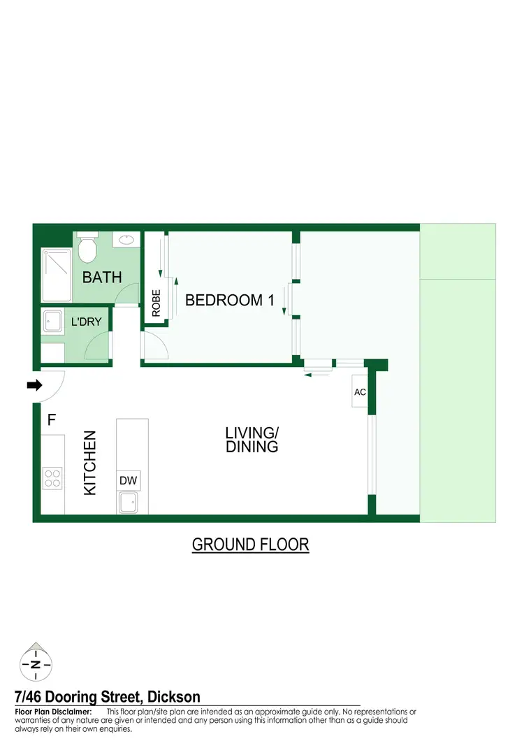 Floorplan of Homely apartment listing, 7/46 Dooring Street, Dickson ACT 2602