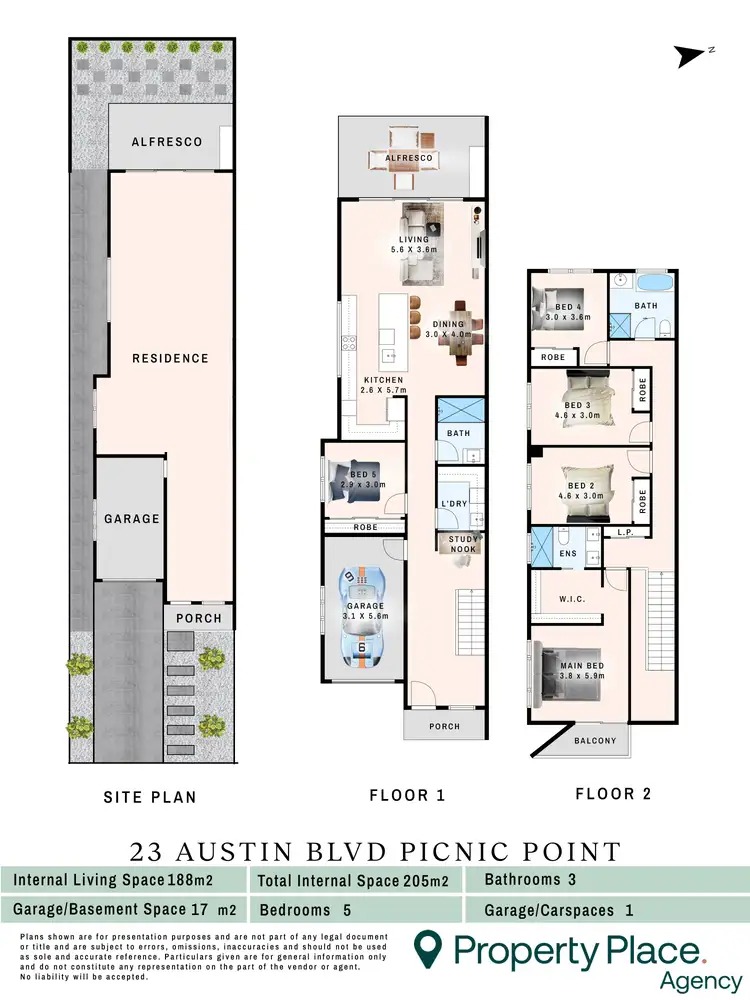 Floorplan of Homely semi-detached listing, 23 Austin Boulevard, Picnic Point NSW 2213