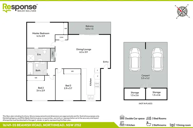 Floorplan of Homely unit listing, 16/49-55 Beamish Road, Northmead NSW 2152