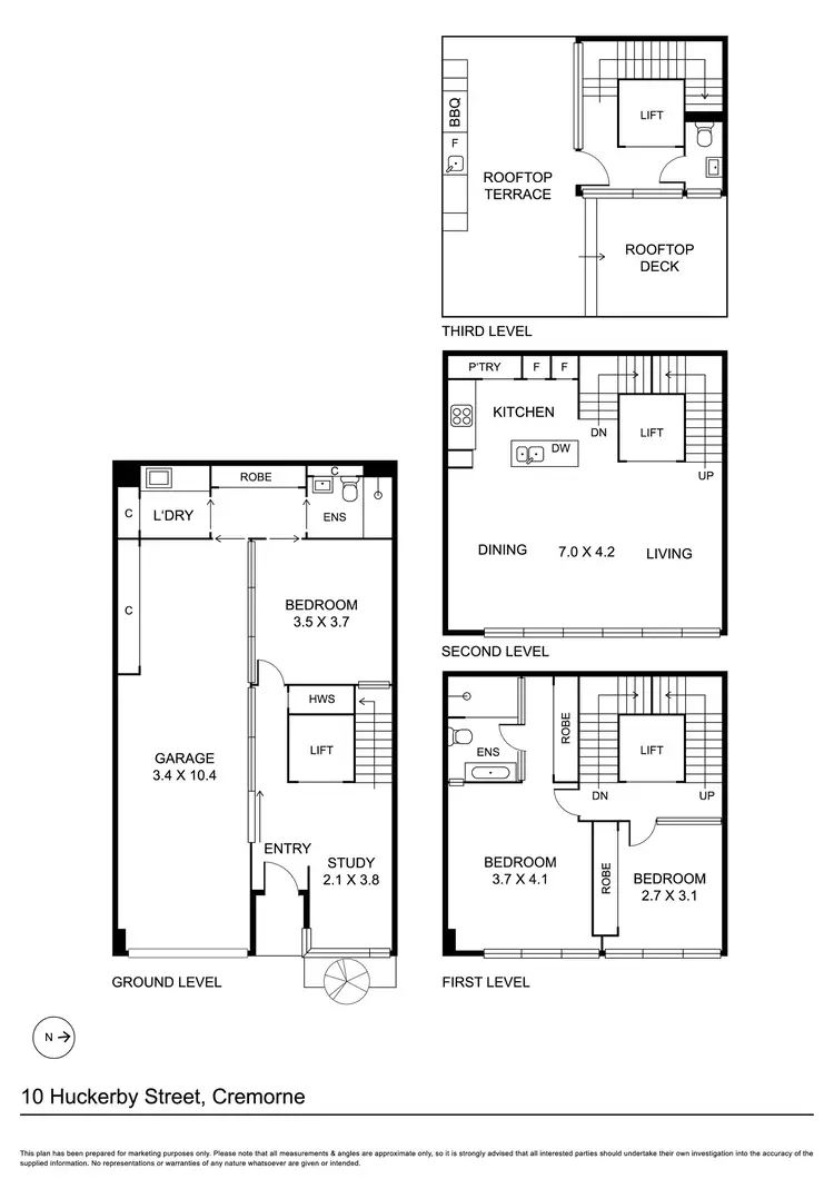 Floorplan of Homely house listing, 10 Huckerby Street, Richmond VIC 3121