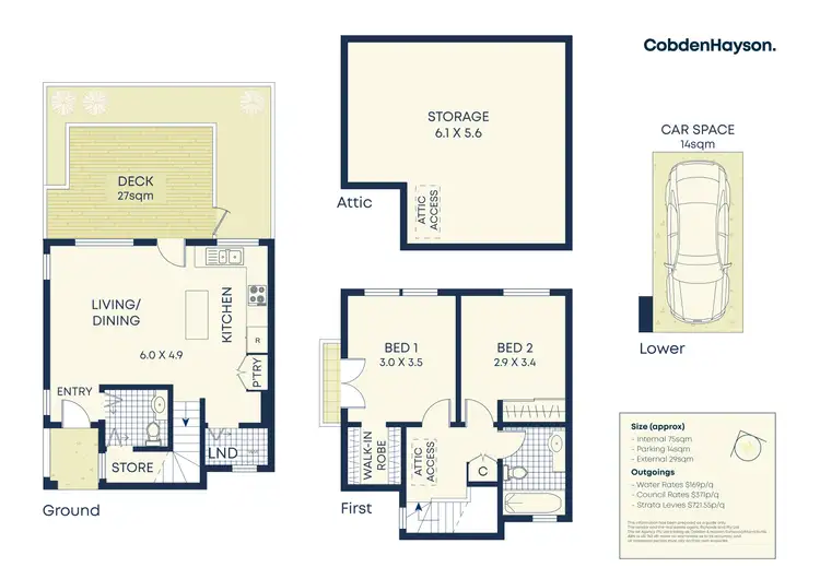 Floorplan of Homely townhouse listing, 1/46 Henson Street, Marrickville NSW 2204