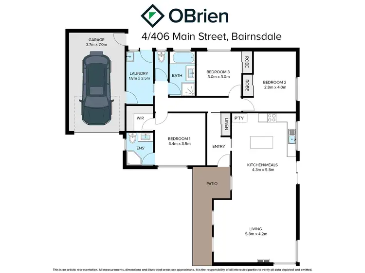 Floorplan of Homely unit listing, 4/406 Main Street, Bairnsdale VIC 3875