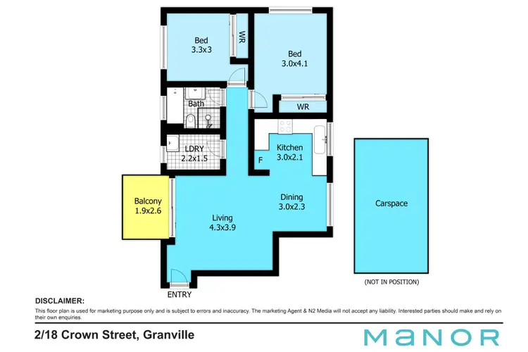 Floorplan of Homely unit listing, 2/18 Crown Street, Granville NSW 2142