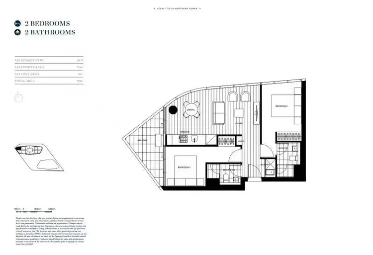 Floorplan of Homely apartment listing, 2510N/883 Collins Street, Docklands VIC 3008