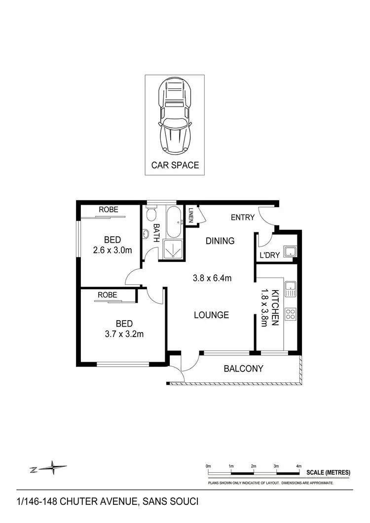 Floorplan of Homely unit listing, 1/146-148 Chuter Avenue, Sans Souci NSW 2219