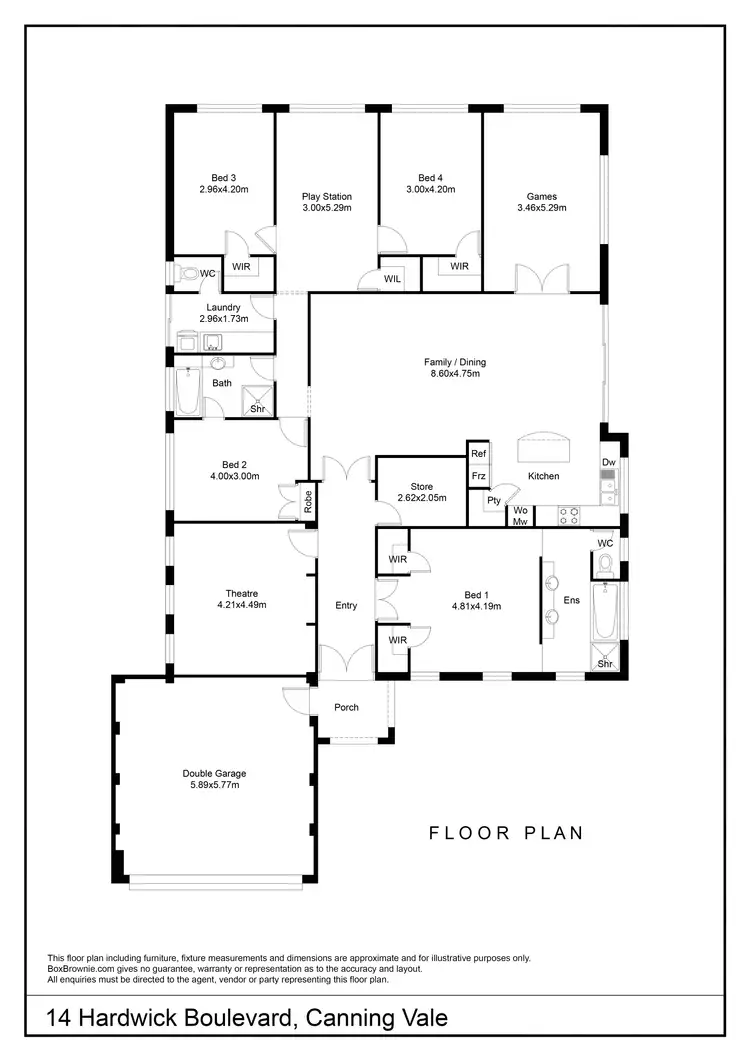 Floorplan of Homely house listing, 14 Hardwick Boulevard, Canning Vale WA 6155