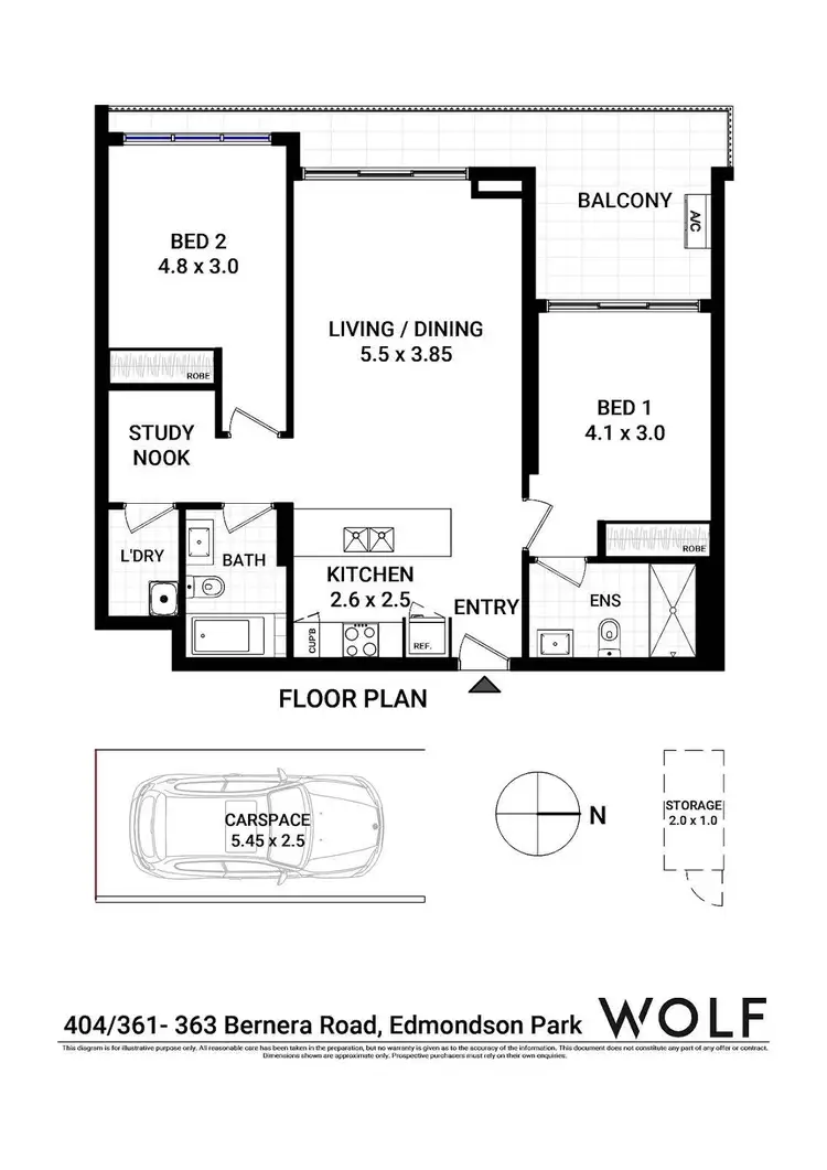 Floorplan of Homely unit listing, 404/361-363 Bernera Road, Edmondson Park NSW 2174