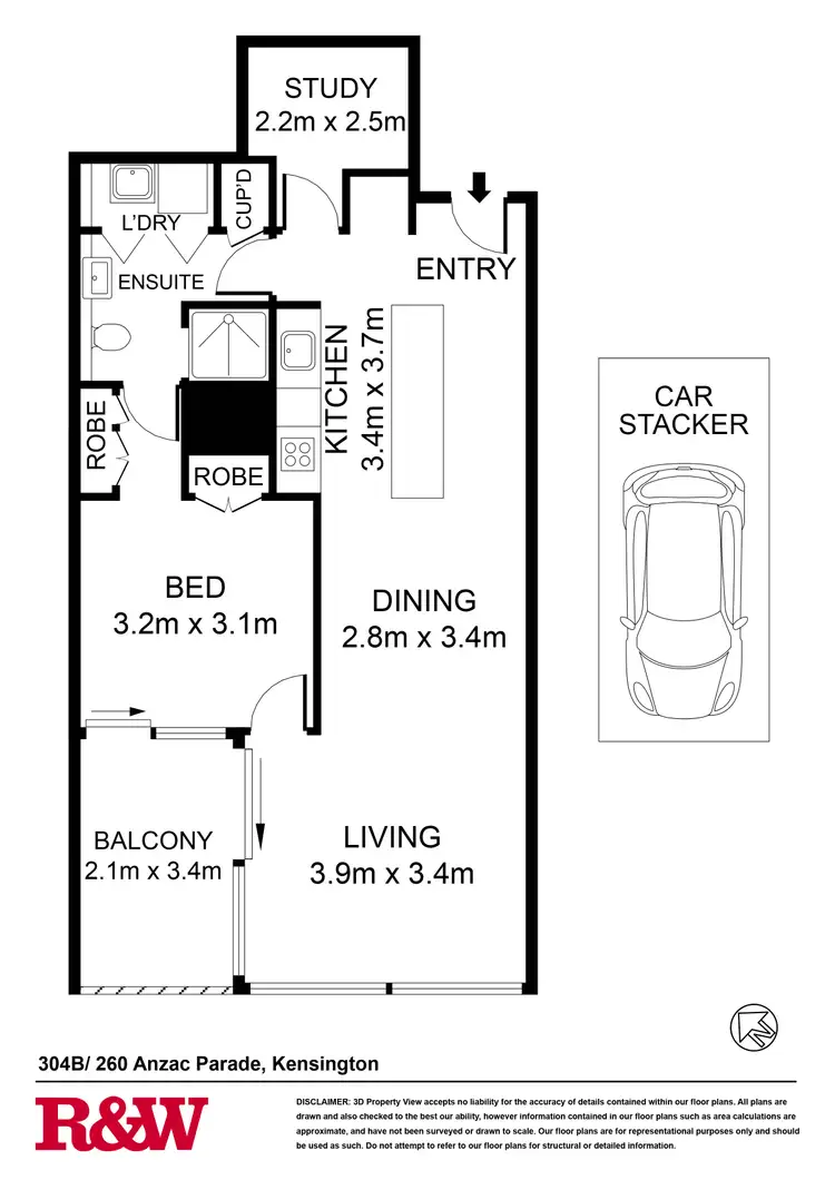 Floorplan of Homely apartment listing, 304B/260 Anzac Parade, Kensington NSW 2033