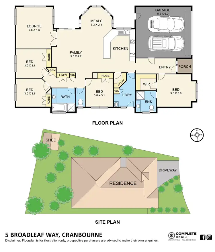 Floorplan of Homely house listing, 5 Broadleaf Way, Cranbourne VIC 3977