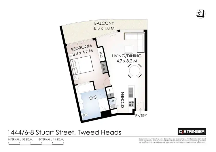 Floorplan of Homely unit listing, 1444/6-8 Stuart Street, Tweed Heads NSW 2485