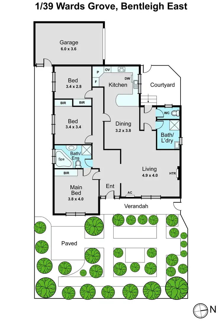 Floorplan of Homely unit listing, 1/39 Wards Grove, Bentleigh East VIC 3165