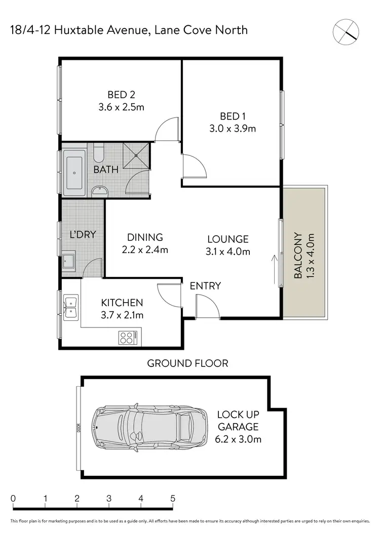 Floorplan of Homely apartment listing, 18/4-12 Huxtable Avenue, Lane Cove North NSW 2066