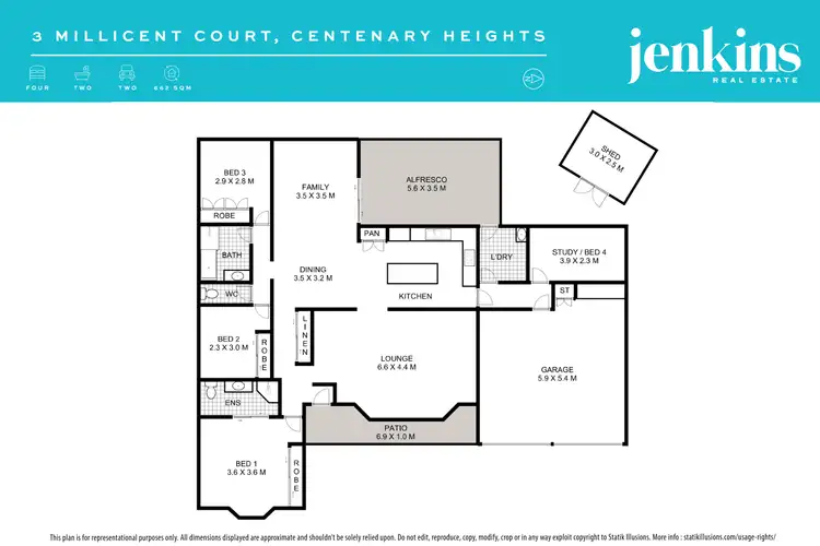 Floorplan of Homely house listing, 3 Millicent Court, Centenary Heights QLD 4350