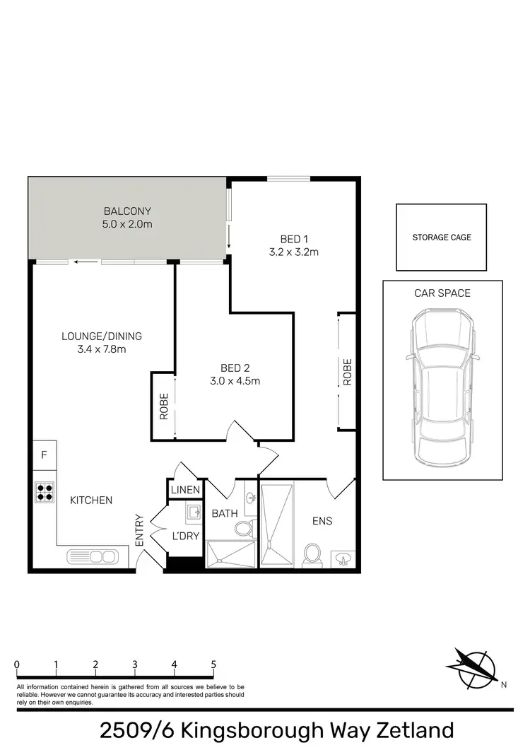 Floorplan of Homely apartment listing, 2509/6 Kingsborough Way, Zetland NSW 2017