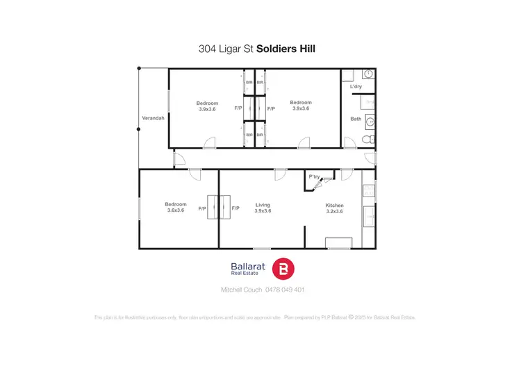 Floorplan of Homely house listing, 304 Ligar Street, Soldiers Hill VIC 3350