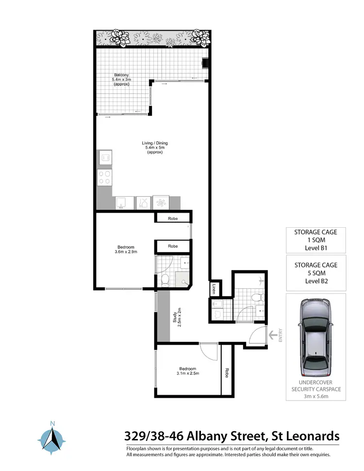 Floorplan of Homely apartment listing, 329/38-46 Albany Street, St Leonards NSW 2065