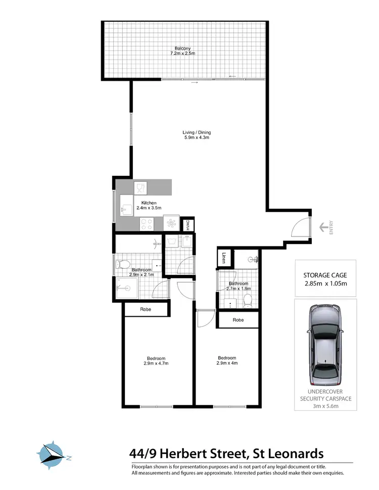 Floorplan of Homely apartment listing, 44/9 Herbert Street, St Leonards NSW 2065