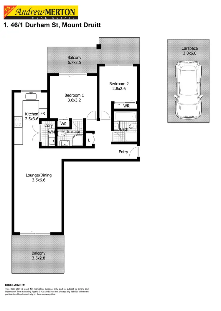 Floorplan of Homely apartment listing, 46/1-5 Durham Street, Mount Druitt NSW 2770