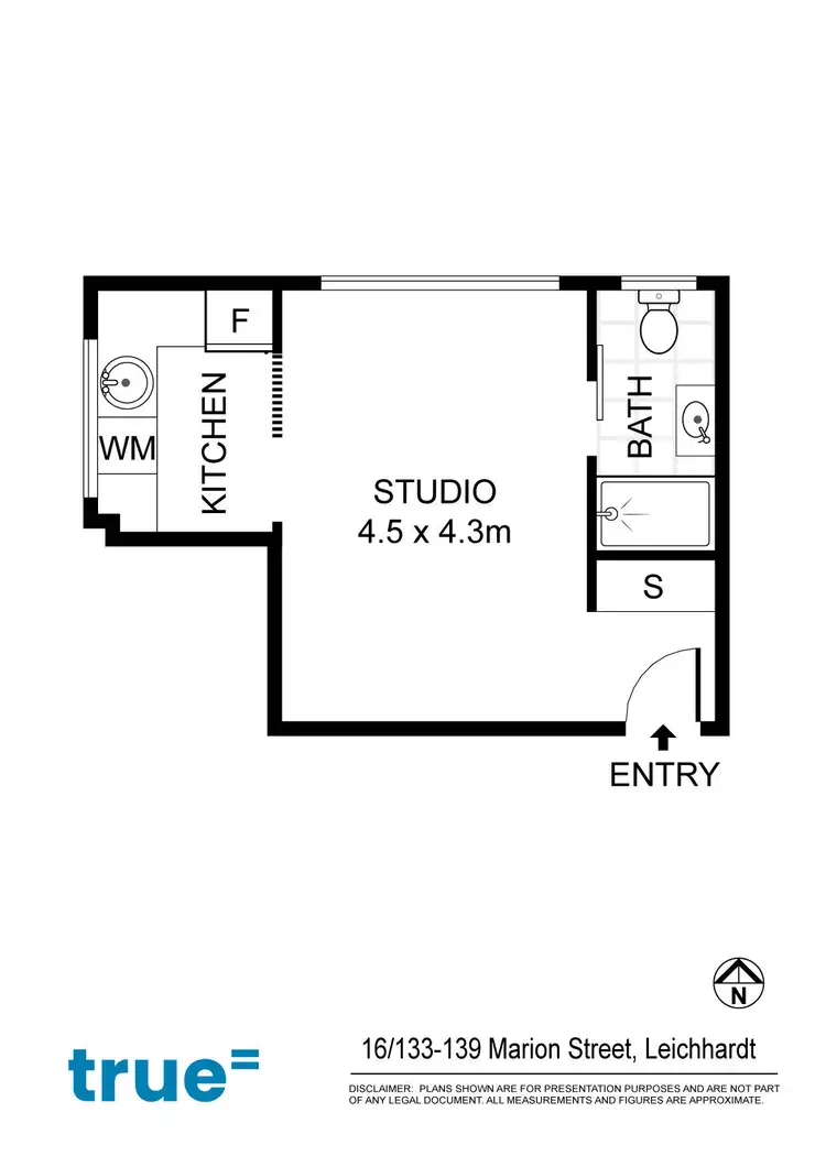 Floorplan of Homely studio listing, 16/133-139 Marion Street, Leichhardt NSW 2040