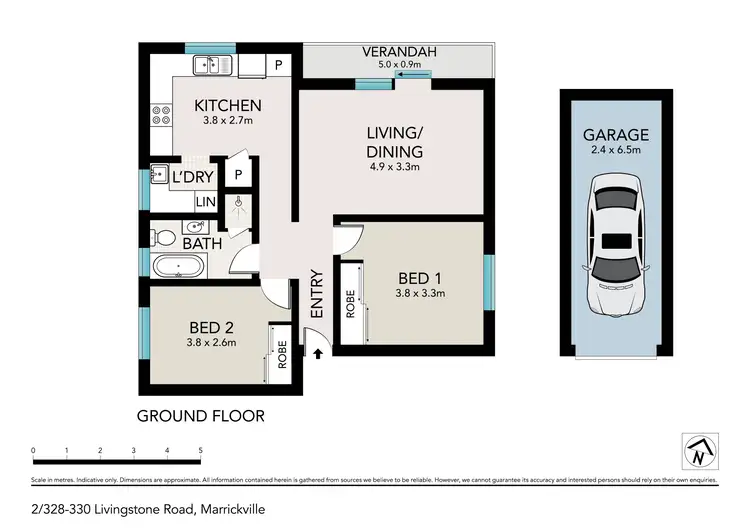 Floorplan of Homely apartment listing, 2/328-330 Livingstone Road, Marrickville NSW 2204