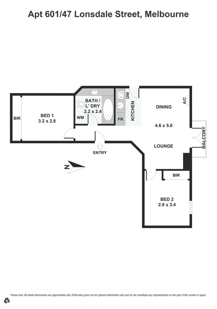Floorplan of Homely unit listing, 601/47 Lonsdale Street, Melbourne VIC 3000