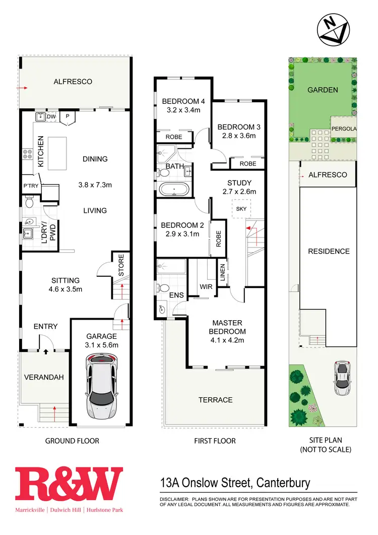 Floorplan of Homely semi-detached listing, 13A Onslow Street, Canterbury NSW 2193