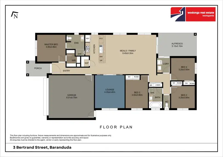 Floorplan of Homely house listing, 3 Bertrand Street, Baranduda VIC 3691