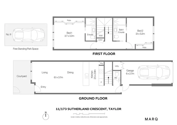 Floorplan of Homely townhouse listing, 11/173 Sutherland Crescent, Taylor ACT 2913