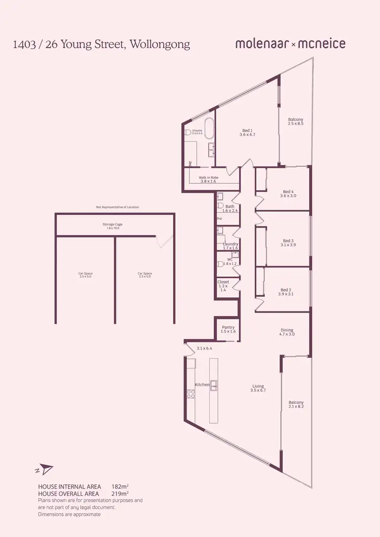Floorplan of Homely apartment listing, 1403/26 Young Street, Wollongong NSW 2500
