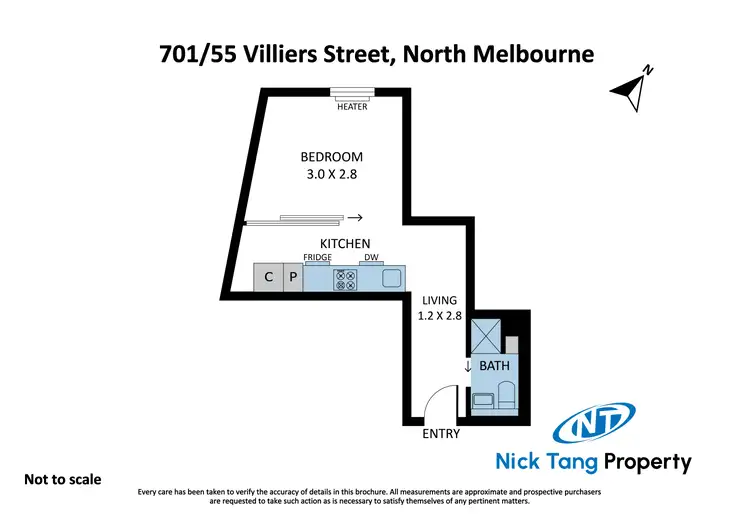 Floorplan of Homely apartment listing, 701/55 Villiers Street, North Melbourne VIC 3051