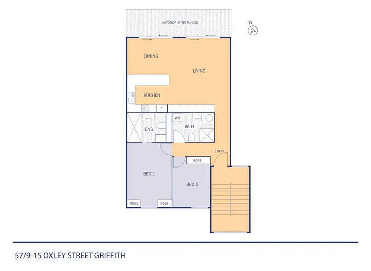 Floorplan of Homely apartment listing, 57/9-15 Oxley Street, Griffith ACT 2603
