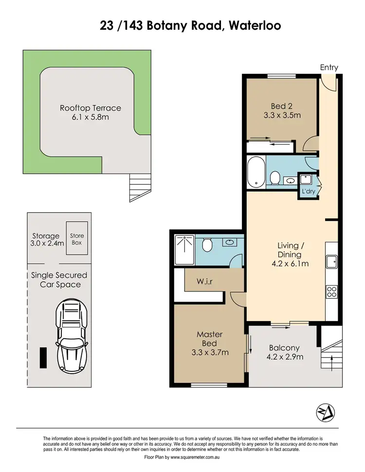 Floorplan of Homely apartment listing, 23/143-159 Botany Road, Waterloo NSW 2017