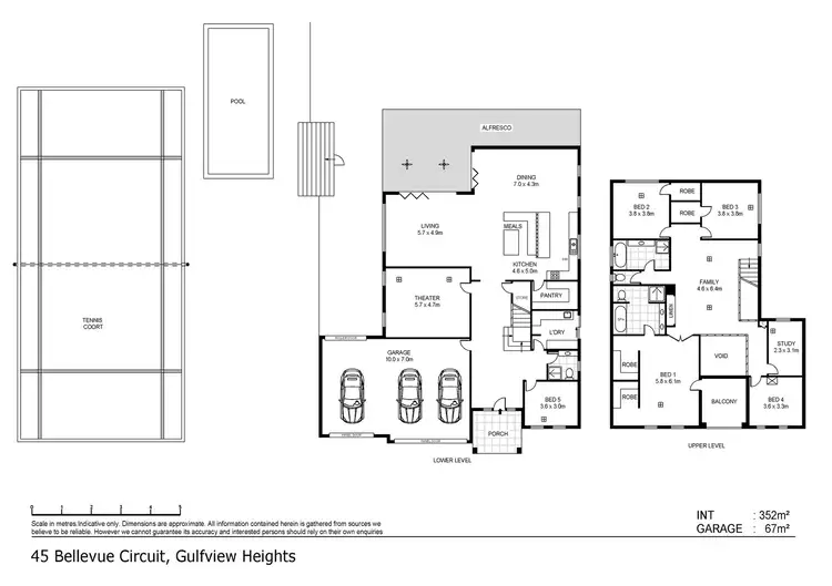 Floorplan of Homely house listing, 45 Bellevue Circuit, Gulfview Heights SA 5096
