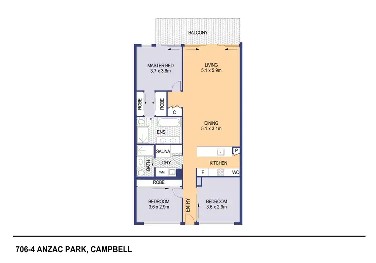 Floorplan of Homely apartment listing, 706/4 Anzac Park, Campbell ACT 2612