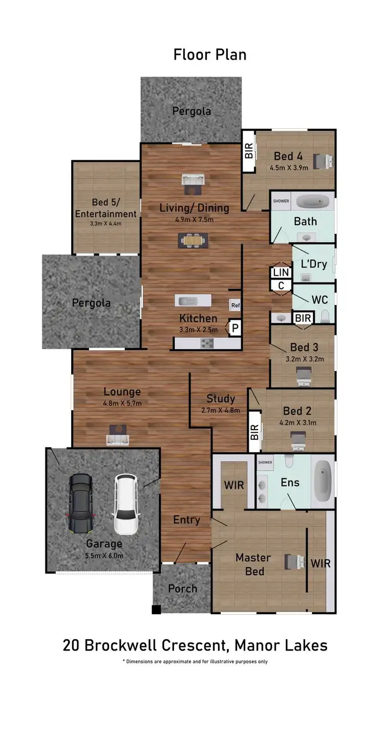 Floorplan of Homely house listing, 20 Brockwell Crescent, Manor Lakes VIC 3024