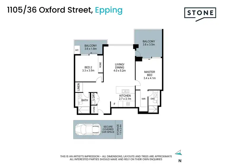 Floorplan of Homely apartment listing, 1105/36 Oxford Street, Epping NSW 2121