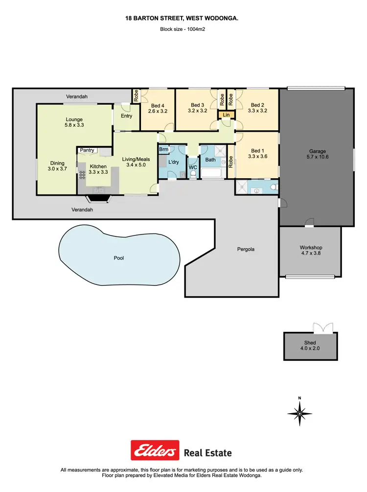 Floorplan of Homely house listing, 18 Barton Street, Wodonga VIC 3690