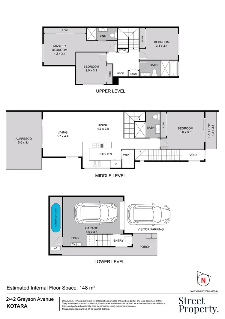 Floorplan of Homely townhouse listing, 2/42 Grayson Avenue, Kotara NSW 2289