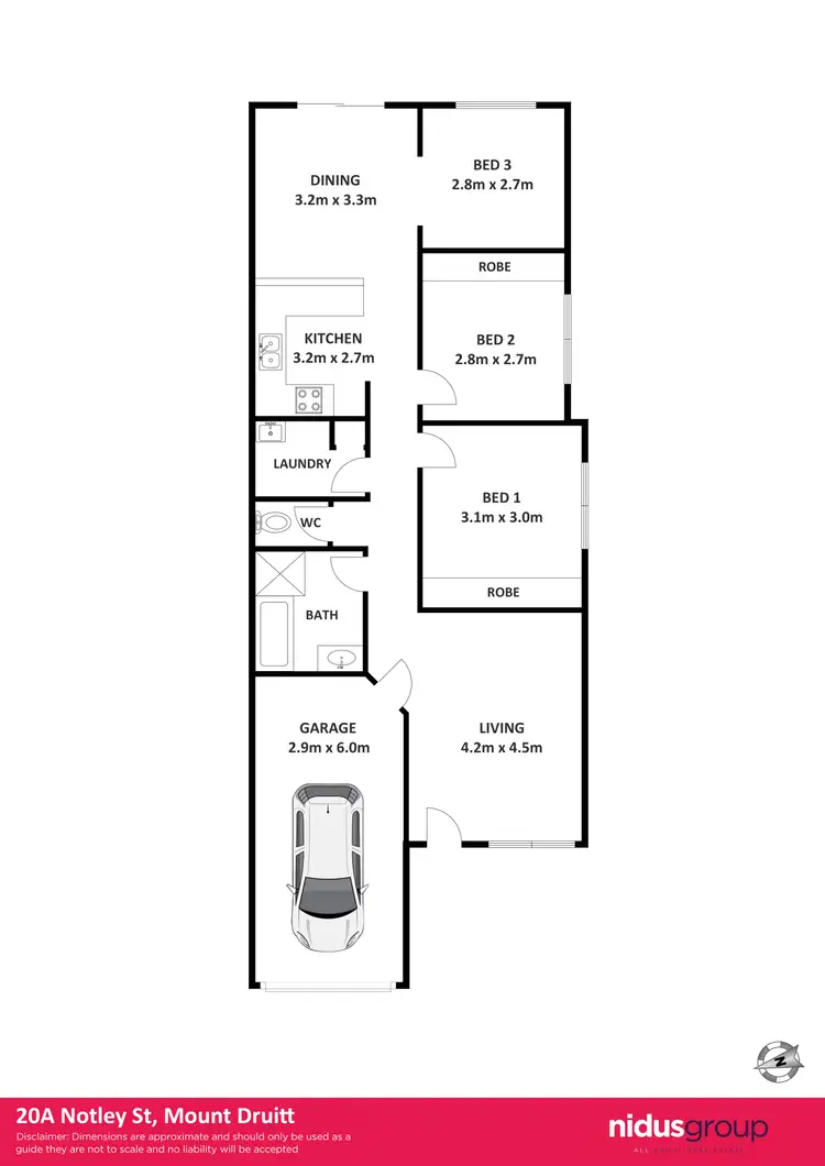 Floorplan of Homely semi-detached listing, 20A Notley Street, Mount Druitt NSW 2770