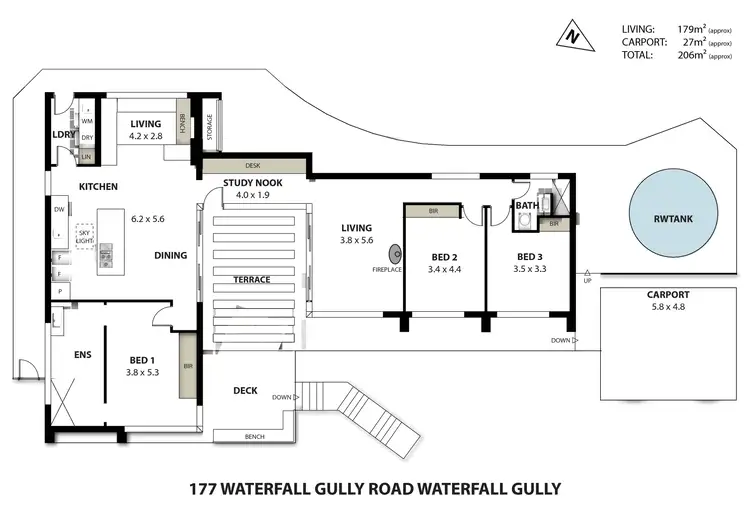 Floorplan of Homely house listing, 177 Waterfall Gully Road, Waterfall Gully SA 5066