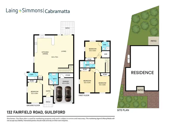 Floorplan of Homely semi-detached listing, 132 Fairfield Road, Guildford West NSW 2161
