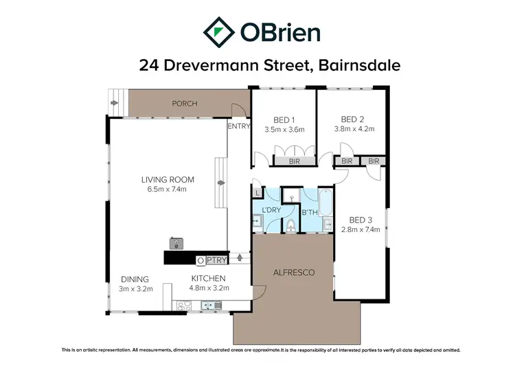 Floorplan of Homely house listing, 24 Drevermann Street, Bairnsdale VIC 3875
