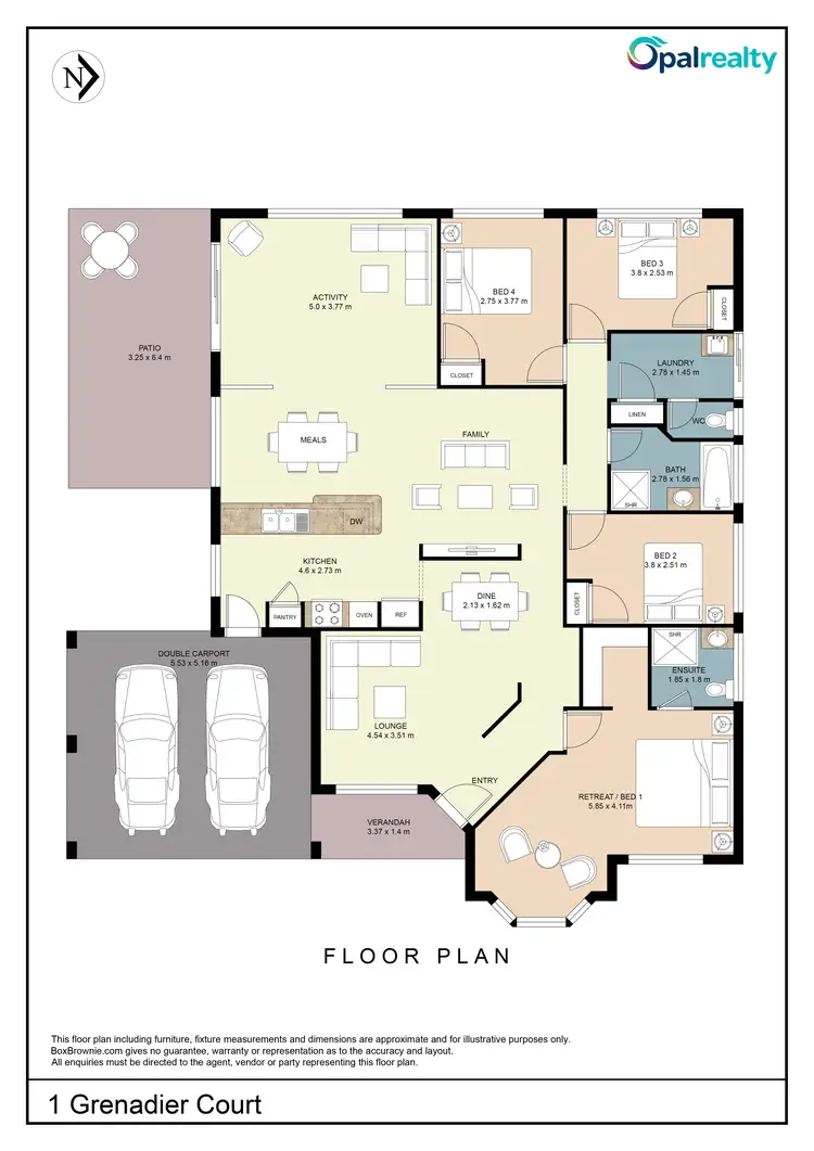 Floorplan of Homely house listing, 1 Grenadier Court, Warnbro WA 6169