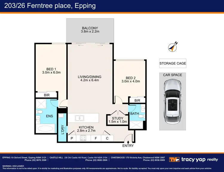 Floorplan of Homely apartment listing, 203/26 Ferntree Place, Epping NSW 2121