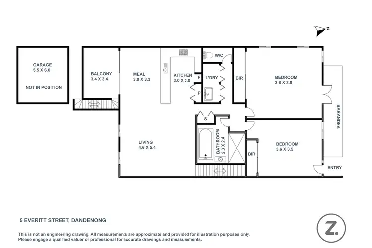 Floorplan of Homely unit listing, 5 Everitt Street, Dandenong VIC 3175